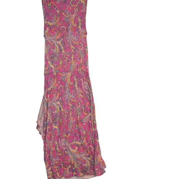 Lauren Ralph Lauren Paisley Pink Faux Wrap Dress XS Sleeveless Viscose Stretch - Picture 6 of 6